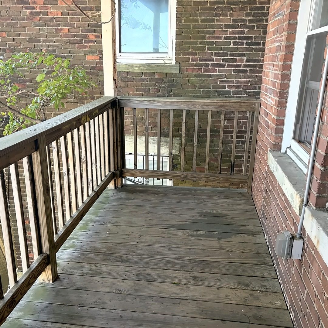 Private balcony with wood deck