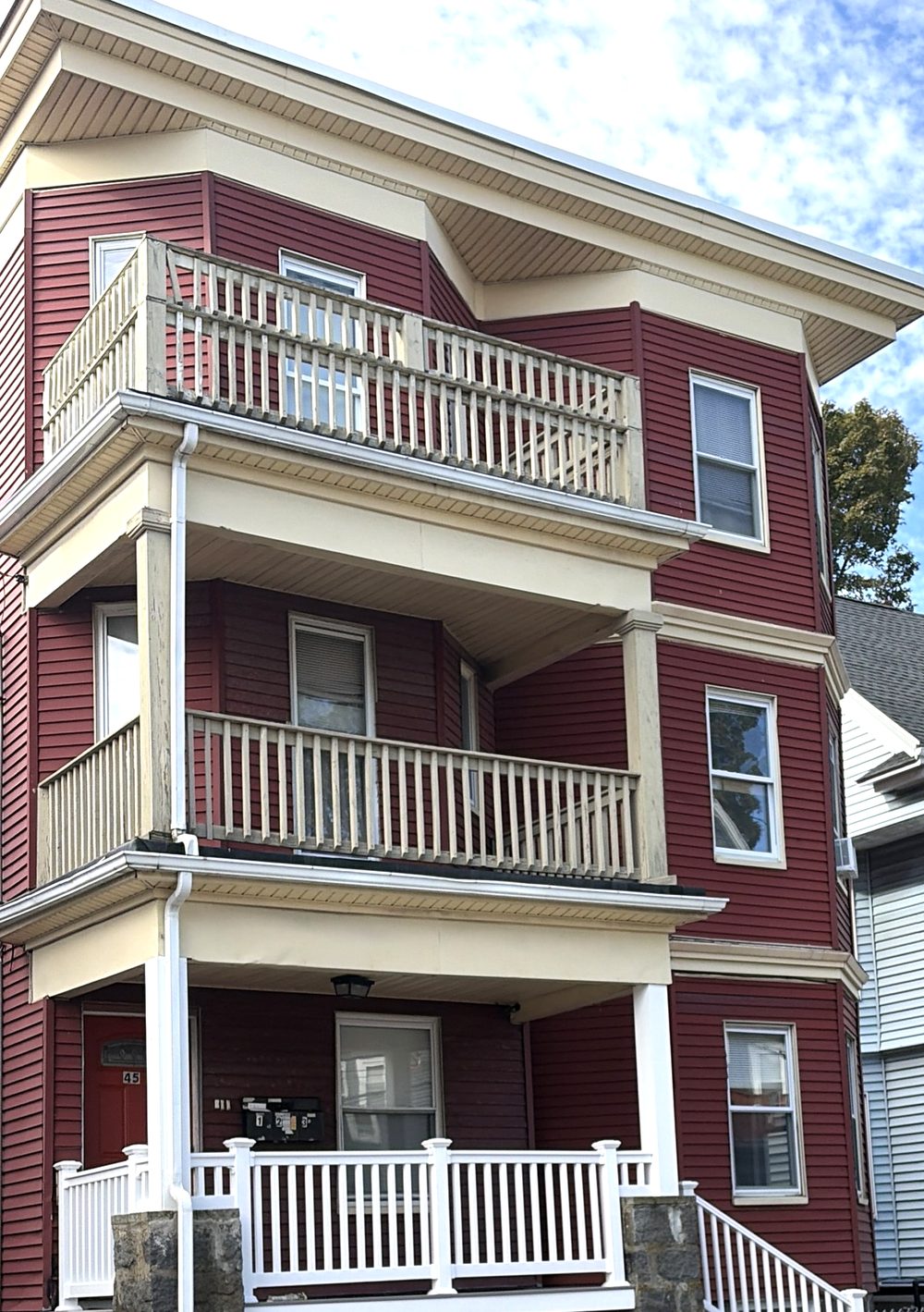 Front of 45 Wolcott Street with first-floor porch